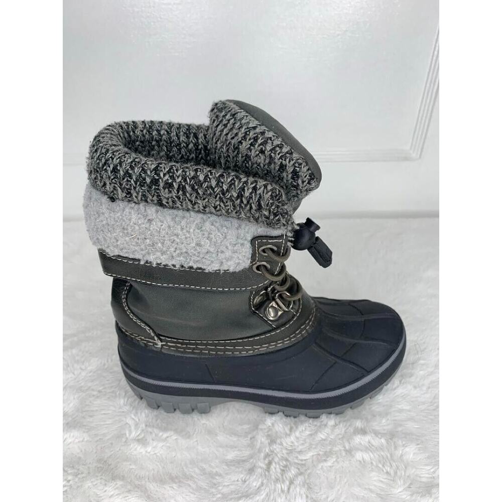 Dream Pairs Boys Winter Snow Boots Sz 11 Waterproof Insulated Warm Gray & Black - Picture 4 of 8